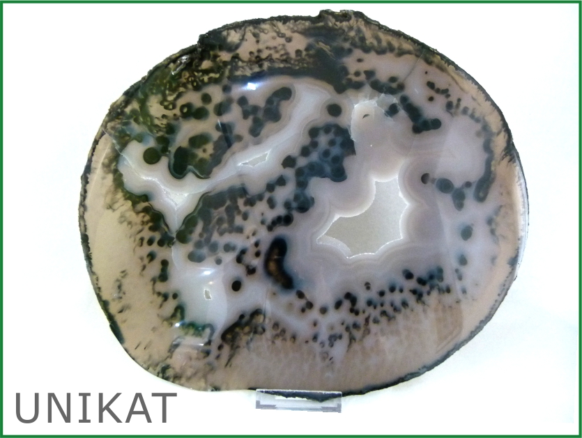 Achatscheibe - mit Kristallen - Naturplatte