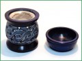 Räuchergefäß mit Kerze oder Kohle + Aromalampe - Speckstein blau